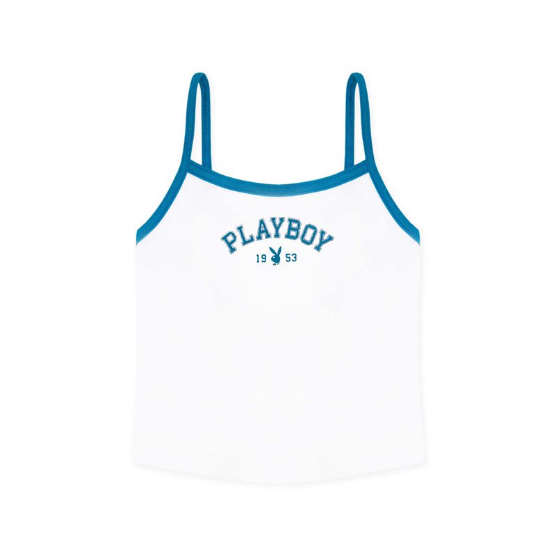 Playboy 1953 Ribbed Women\'s Tank White | 812473EXL