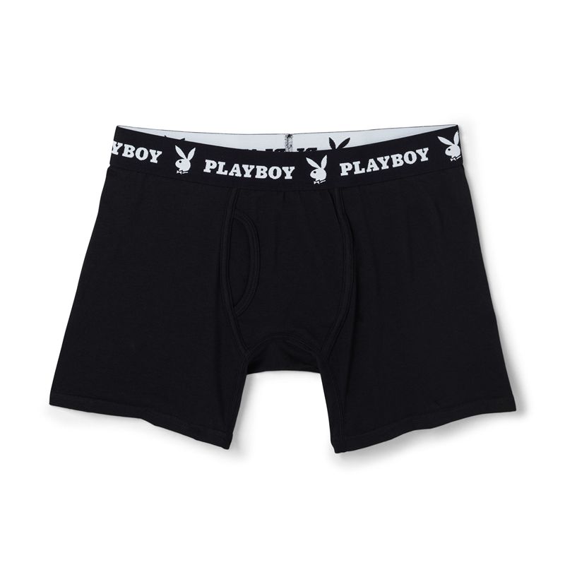 Playboy 1-Pack Boxer Brief Men's Underwear Black | 569321SMR