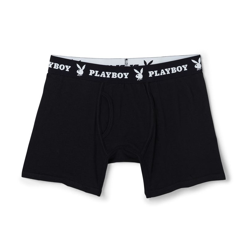 Playboy 1-Pack Boxer Brief Men\'s Underwear Black | 569321SMR