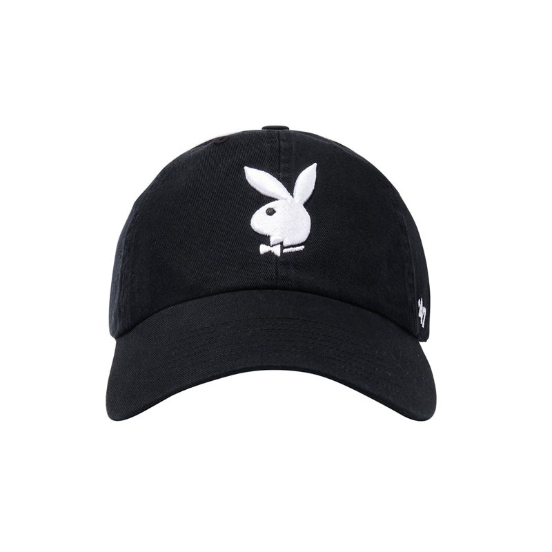 Playboy 47 Brand Adjustable Dad Men\'s Hats Black / White | 478256MSR