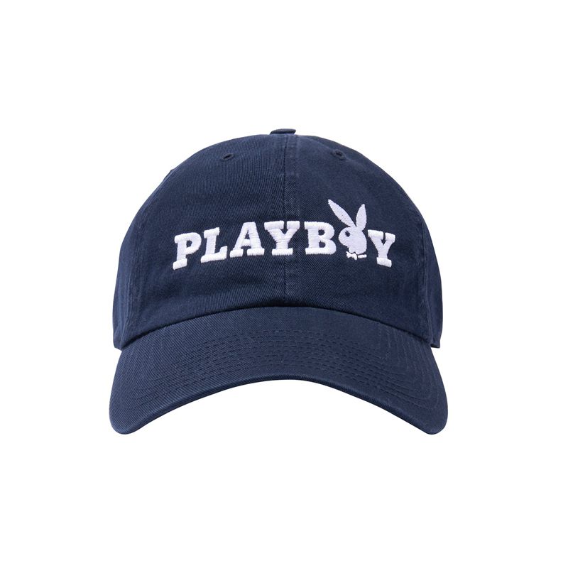 Playboy 47 Brand Adjustable Dad Women\'s Hats Navy / White | 894560ATR