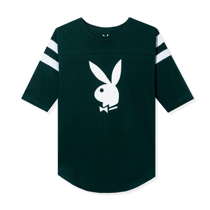 Playboy 53 Jersey Men's Shirts Black / White | 467309FVK