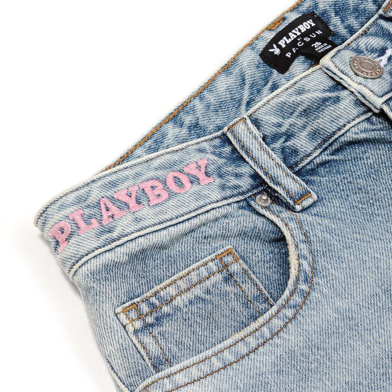 Playboy 90s Ripped Boyfriend Women's Jeans Blue | 062391MFS