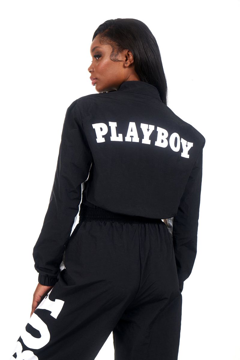 Playboy Active Half Zip Women's Jackets Black | 875634RSY