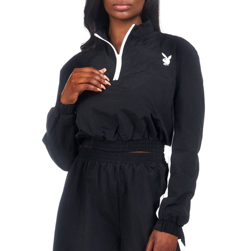 Playboy Active Half Zip Women's Jackets Black | 875634RSY