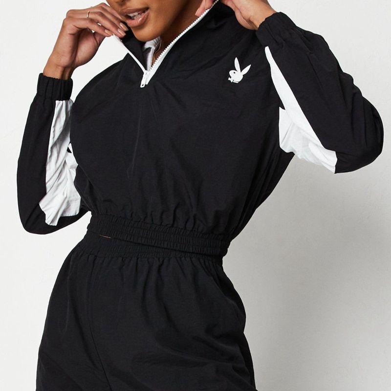 Playboy Active Half Zip Women\'s Jackets Black | 875634RSY