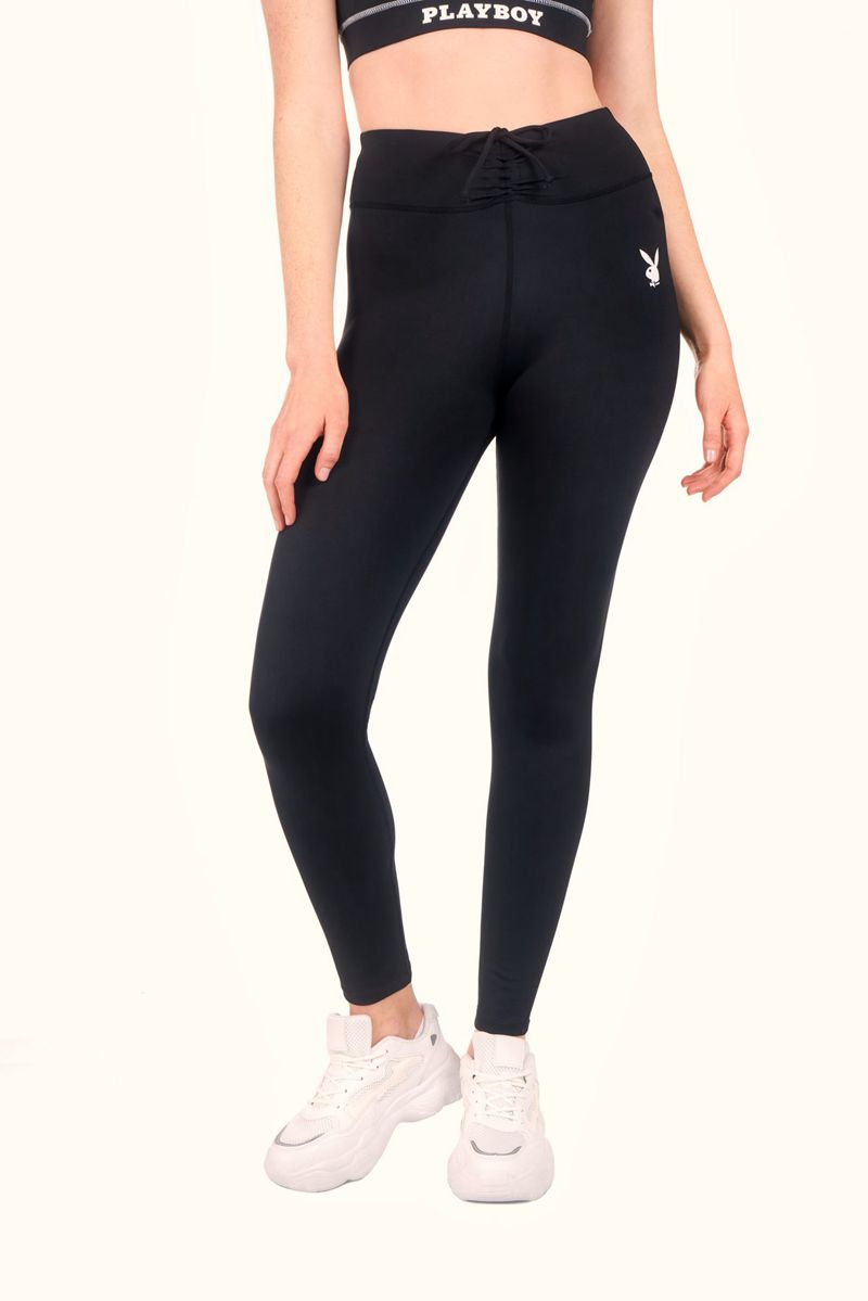 Playboy Active Ruched Waistband Leggings Women's Pants Grey | 905714VBF