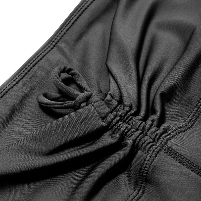 Playboy Active Tie Ruched Bikes Women's Shorts Black | 340795SYW