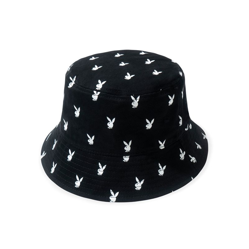 Playboy All-Over Rabbit Head Bucket Women's Hats Black | 917635XWY