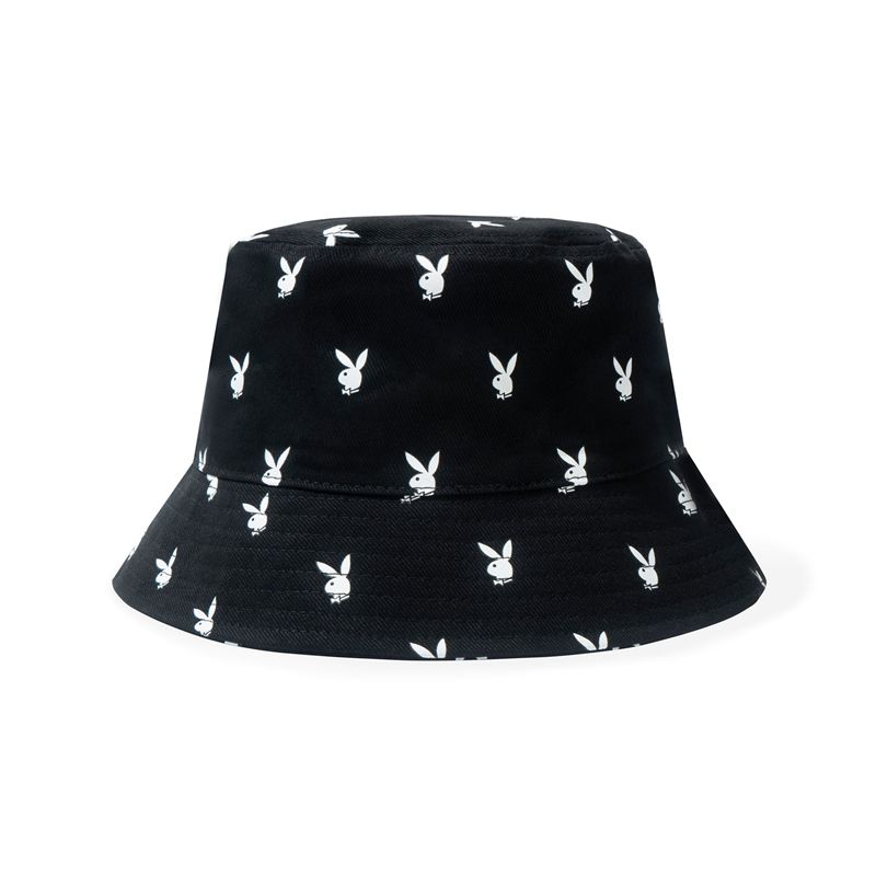 Playboy All-Over Rabbit Head Bucket Women\'s Hats Black | 917635XWY