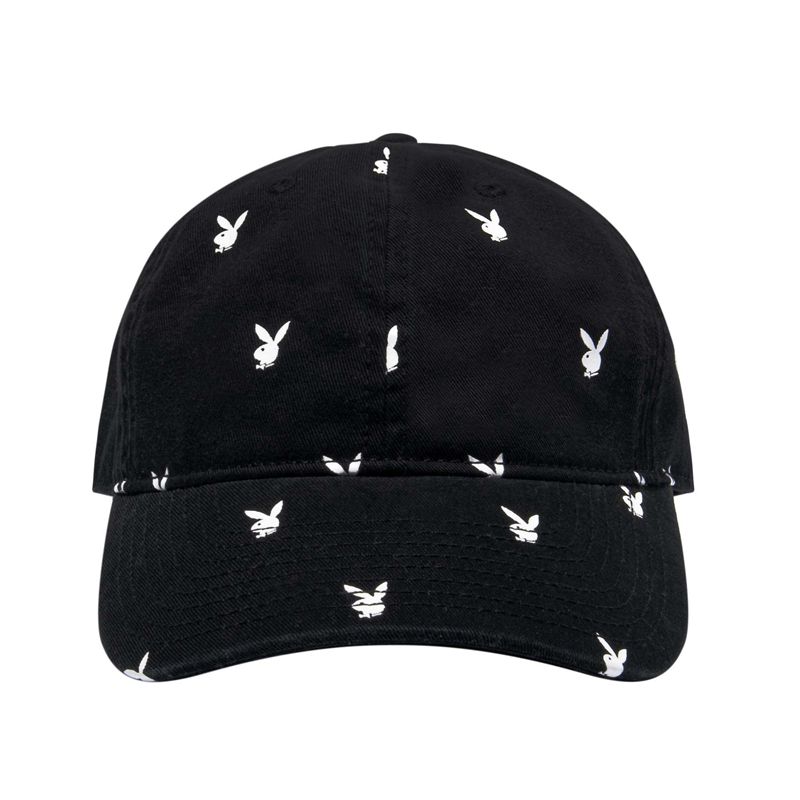 Playboy All-Over Rabbit Head Men's Hats Black White | 167298DQK