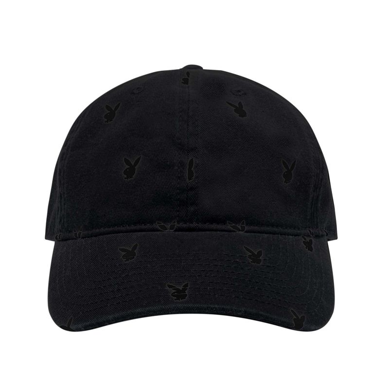 Playboy All-Over Rabbit Head Men's Hats Black White | 167298DQK