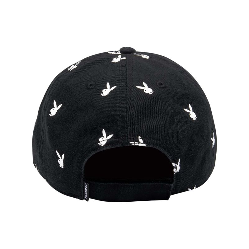 Playboy All-Over Rabbit Head Men's Hats Black White | 167298DQK