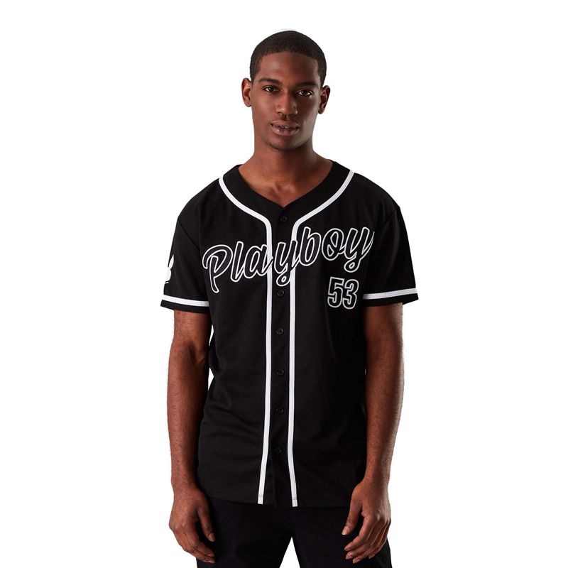 Playboy Baseball Jersey Men's Shirts Green | 320954BTQ