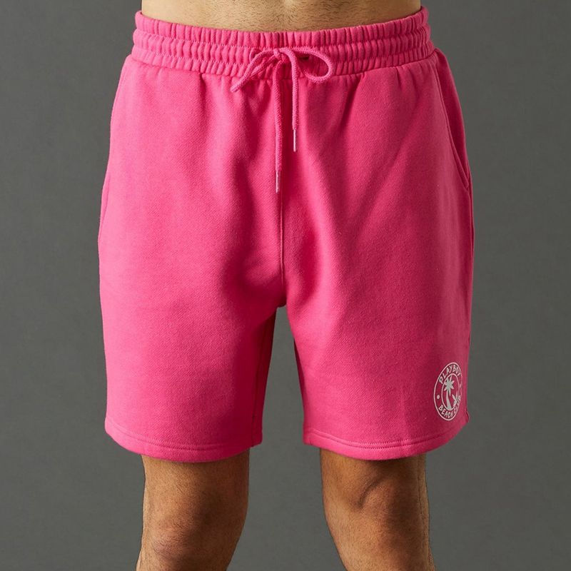 Playboy Beach Club Graphic Men's Shorts Pink | 728091XAG