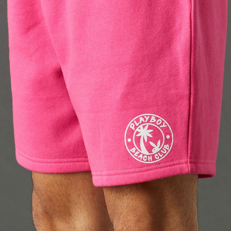 Playboy Beach Club Graphic Men's Shorts Pink | 728091XAG