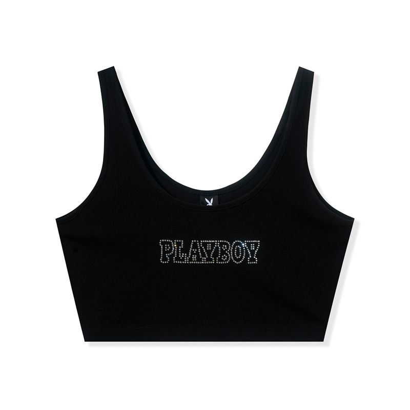 Playboy Bedazzled Masthead Women's Tank Purple | 947165ZYE