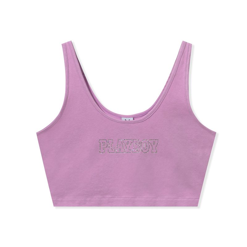 Playboy Bedazzled Masthead Women\'s Tank Purple | 947165ZYE