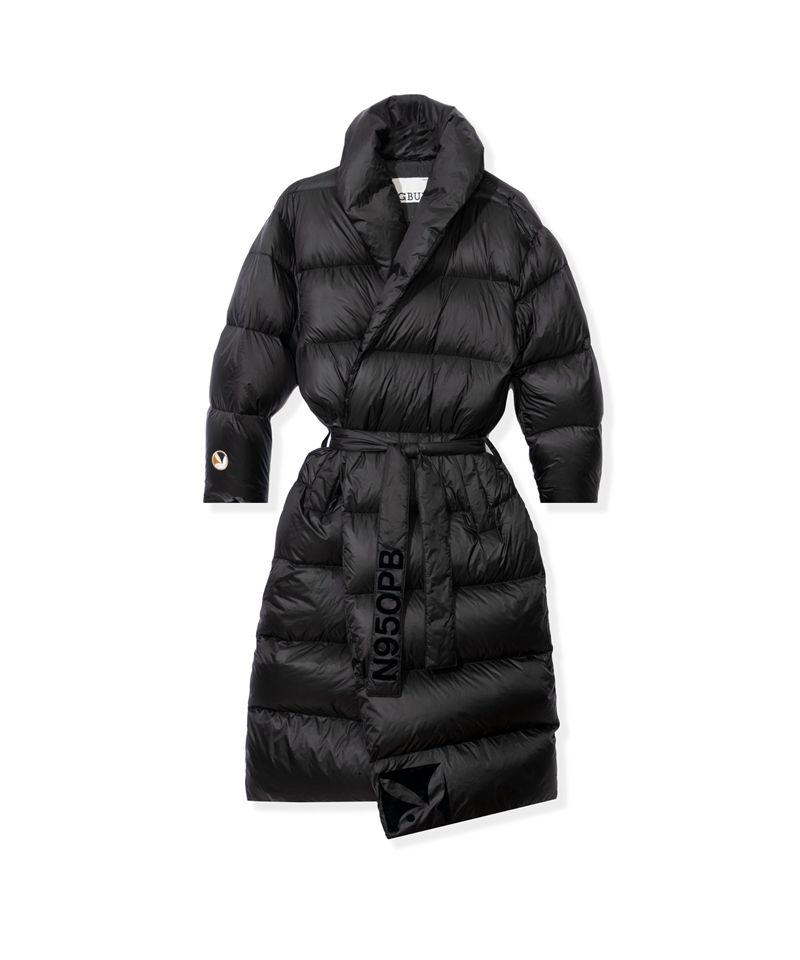 Playboy Belted Long Puffer Women\'s Jackets Black | 297461CPG