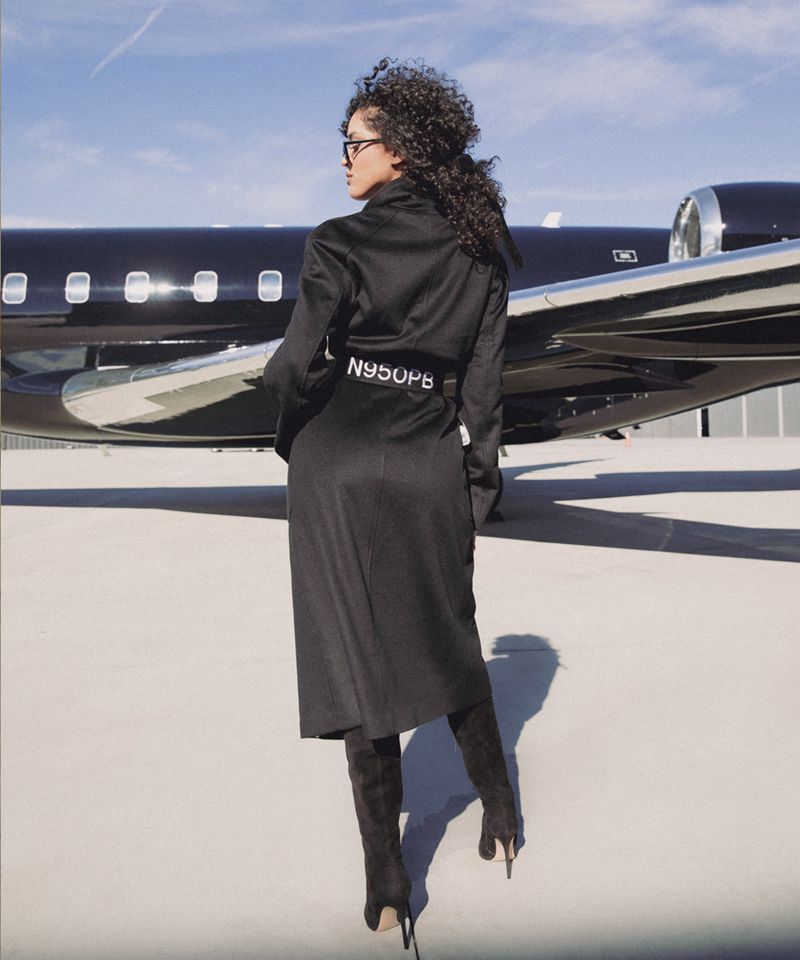 Playboy Belted Long Wool Robe Coat Women's Jackets Black | 157608KFP