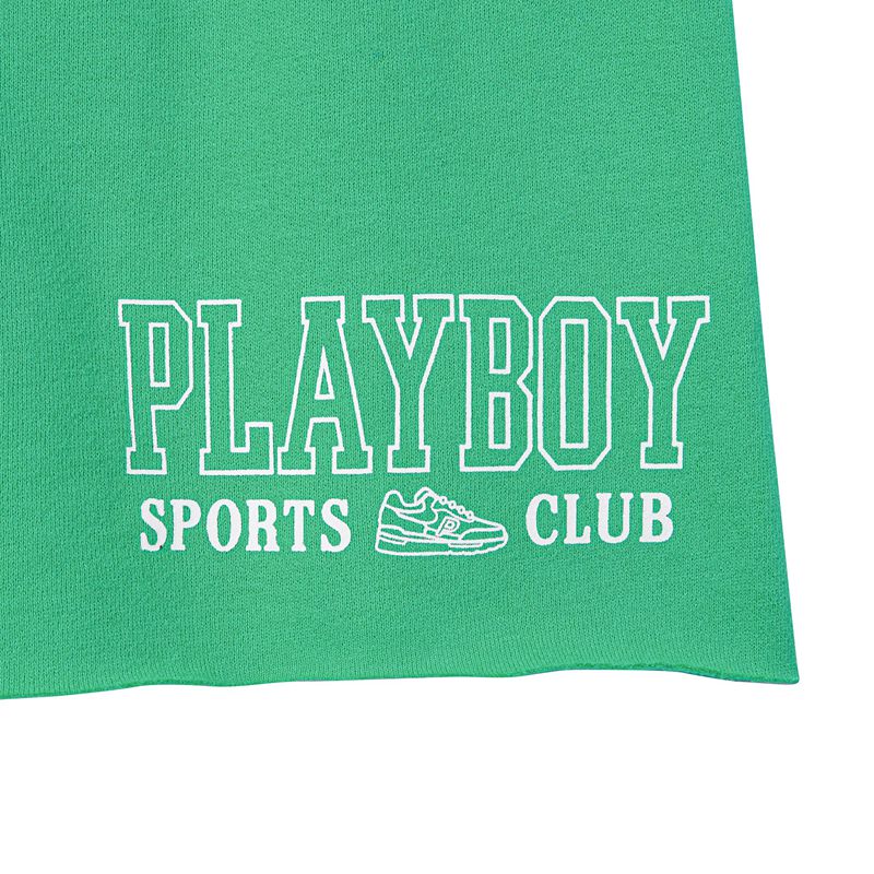 Playboy Boyfriend Active Sweats Women's Shorts Green / White | 341580IUV