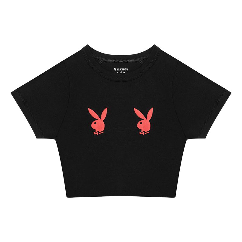 Playboy Bunnies Baby Women\'s T Shirts Dark Grey | 082715JLM