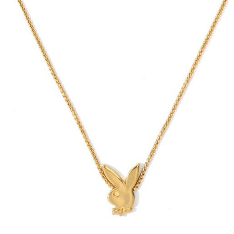 Playboy Bunny Bead Necklace Women's Jewelry Gold | 913407EBK