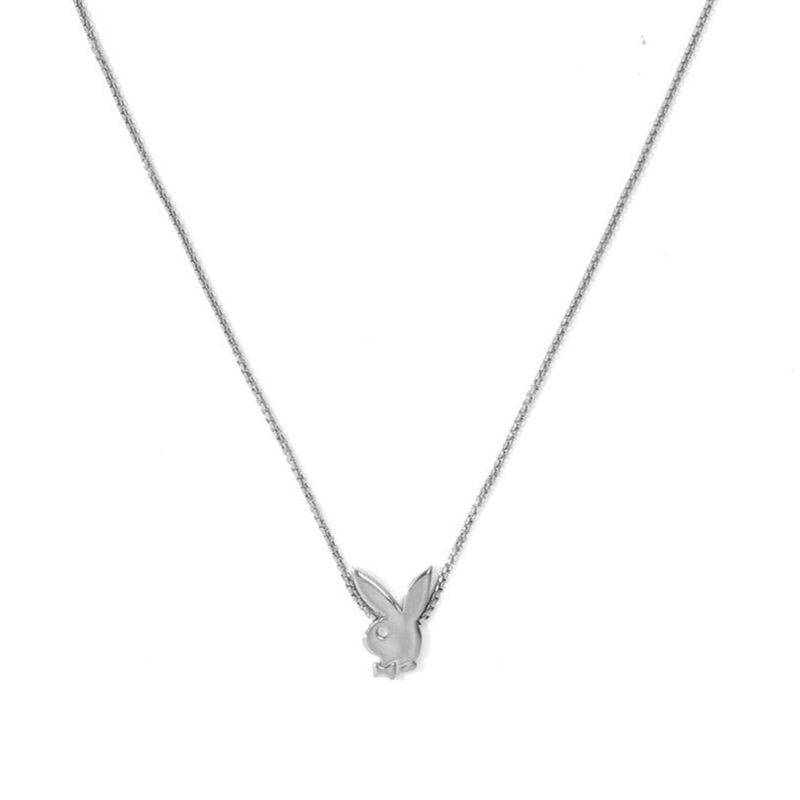 Playboy Bunny Bead Necklace Women's Jewelry Silver | 920138PZK