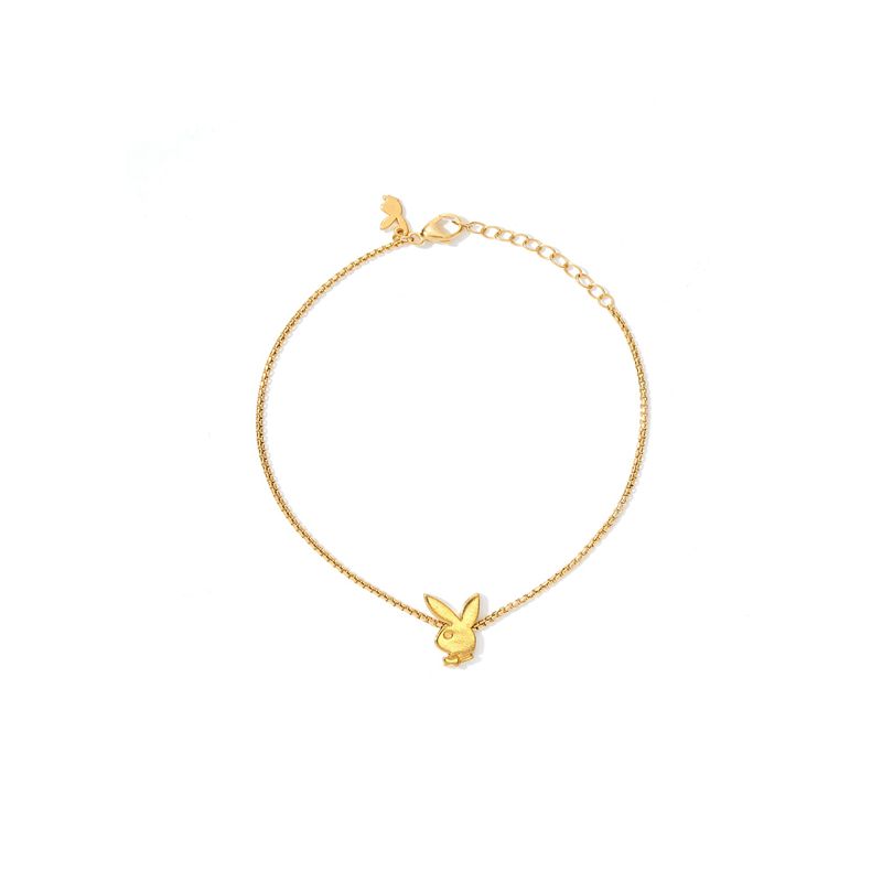 Playboy Bunny Chain Bracelet Women\'s Jewelry Gold | 932684VJQ