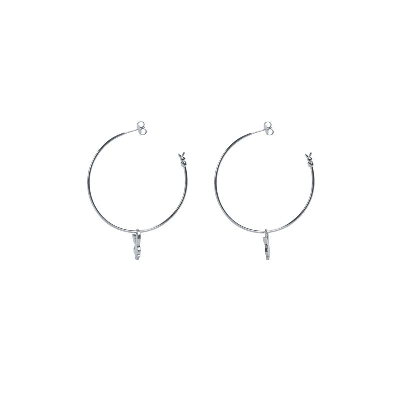 Playboy Bunny Hoops Women's Jewelry Silver | 938671HYM