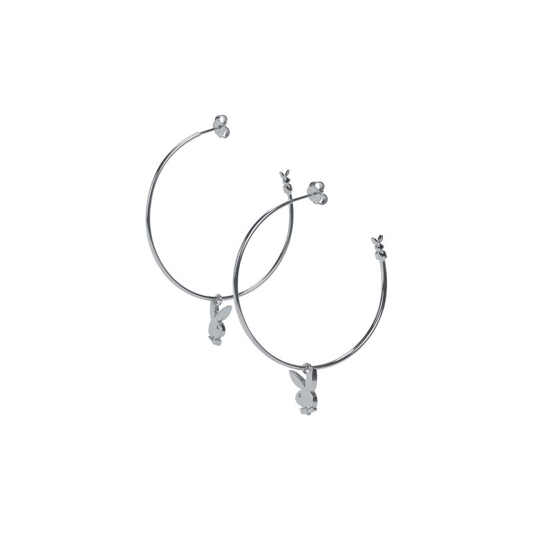 Playboy Bunny Hoops Women\'s Jewelry Silver | 938671HYM