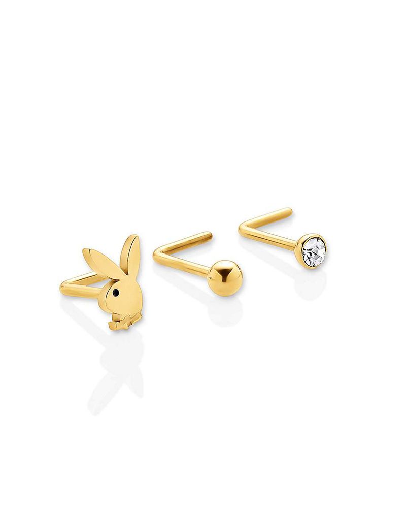 Playboy Bunny Nose Studs Women's Jewelry Gold | 416758TMA