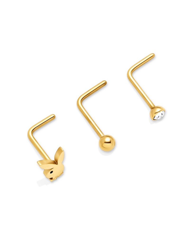 Playboy Bunny Nose Studs Women's Jewelry Gold | 416758TMA