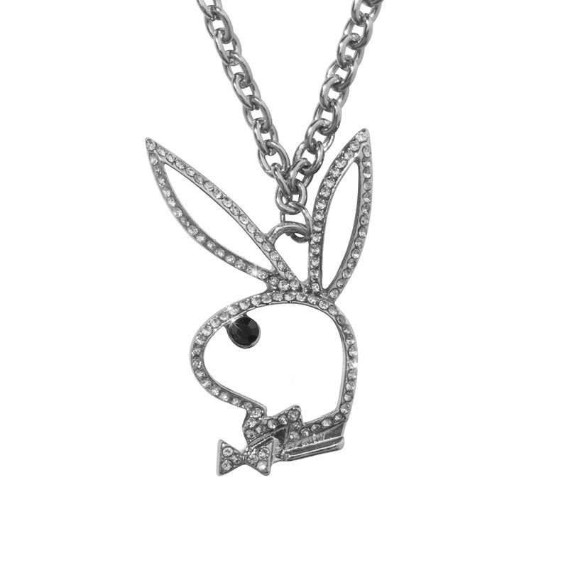 Playboy Bunny Outline Necklace Women's Jewelry Grey | 980735TKZ