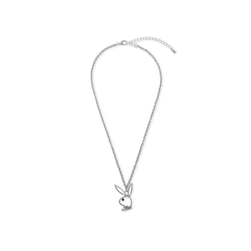 Playboy Bunny Outline Necklace Women\'s Jewelry Grey | 980735TKZ