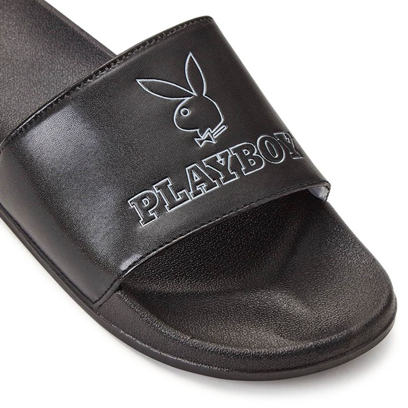 Playboy Bunny Slide Sandals Women's Swimwear Black | 215360OGN