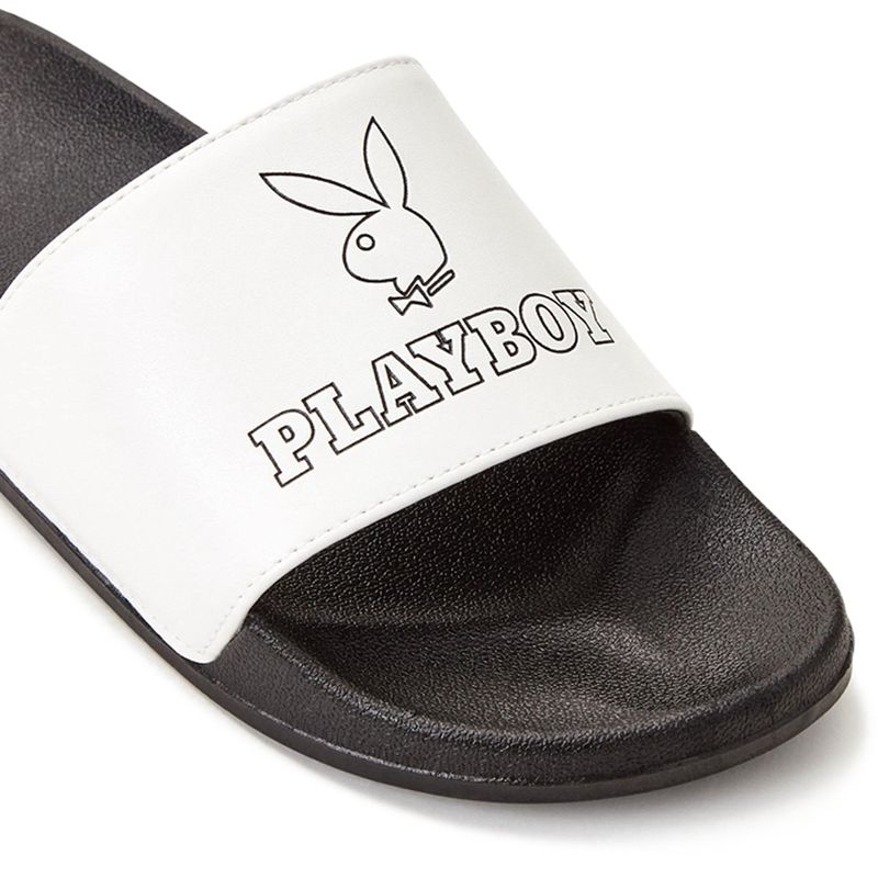 Playboy Bunny Slide Sandals Women's Swimwear Black | 215360OGN