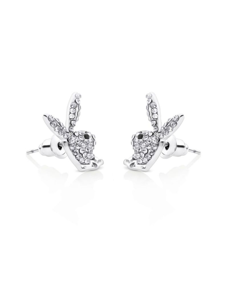 Playboy Bunny Stud Earrings Women's Jewelry Silver | 471392XCT