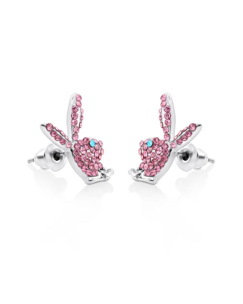 Playboy Bunny Stud Earrings Women's Jewelry Silver | 471392XCT