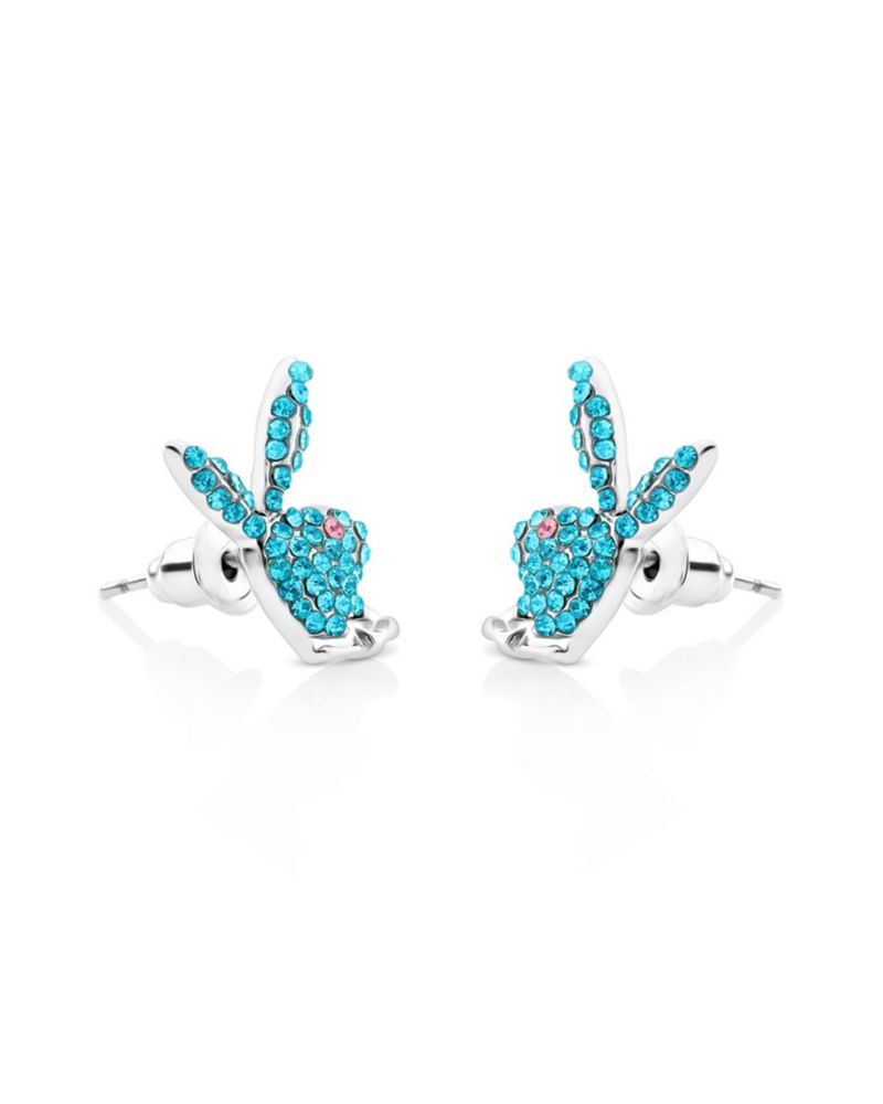 Playboy Bunny Stud Earrings Women's Jewelry Silver | 471392XCT