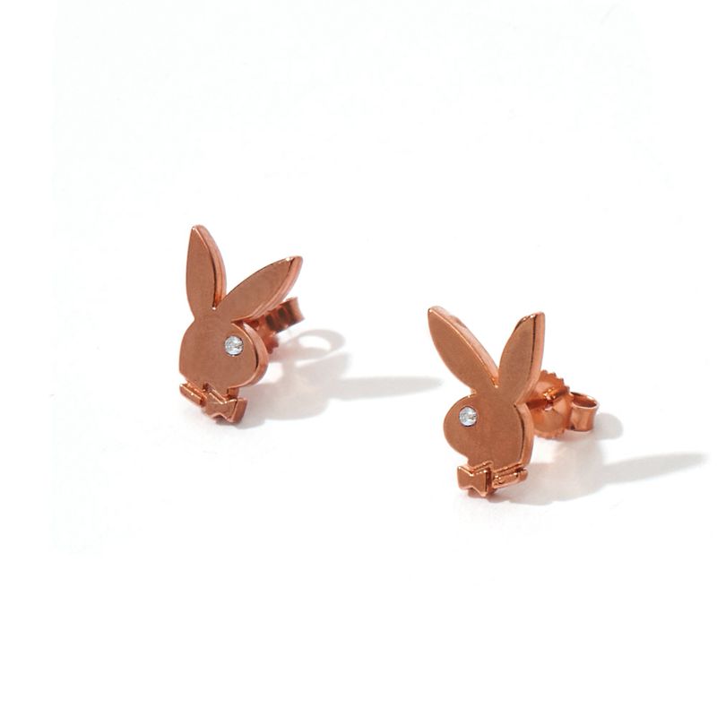 Playboy Bunny Stud Earrings Women's Jewelry Rose Gold | 894017LGU