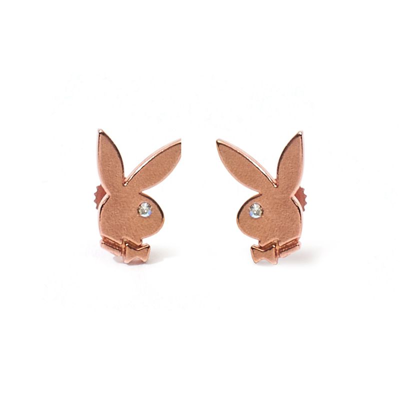 Playboy Bunny Stud Earrings Women\'s Jewelry Rose Gold | 894017LGU