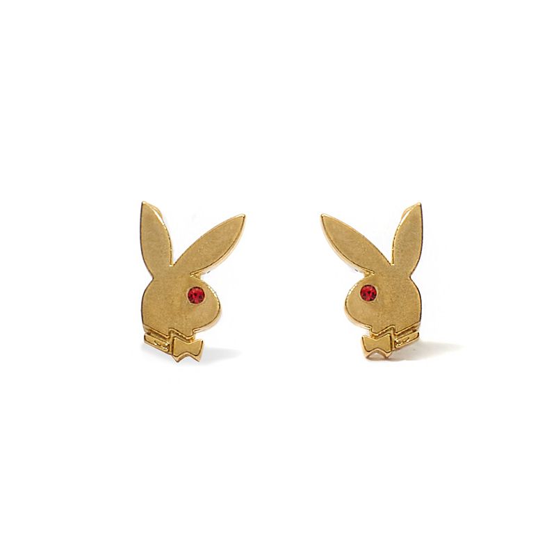 Playboy Bunny Stud Earrings Women\'s Jewelry Gold | 963712IWK