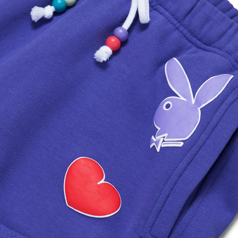 Playboy Cabin Fever Sweats Women's Shorts Purple | 561378RFK