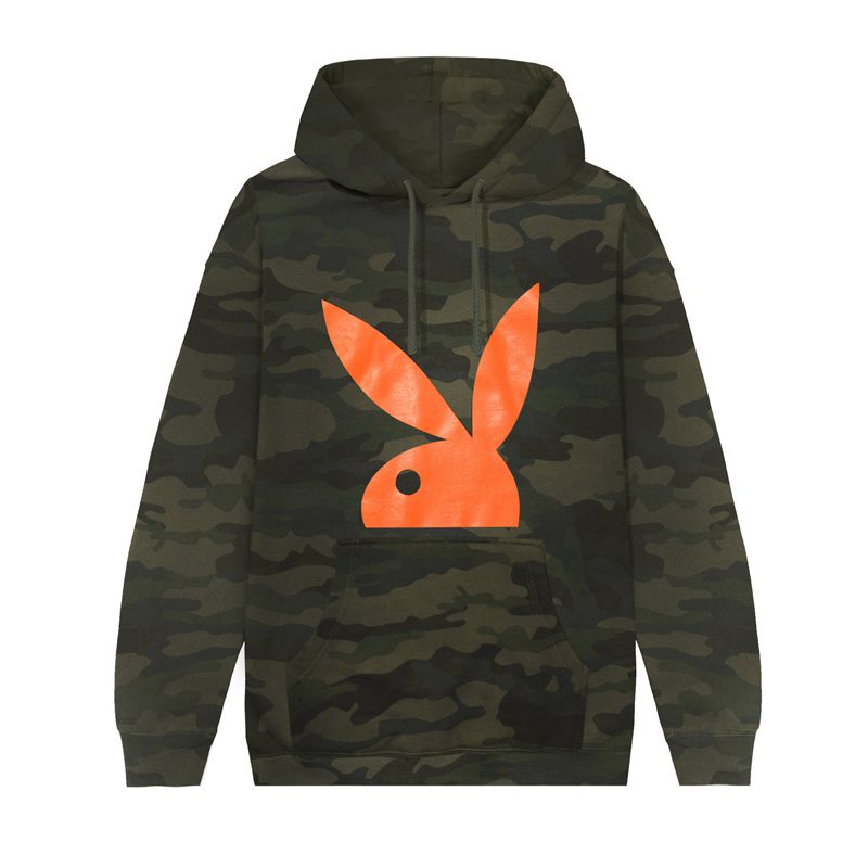 Playboy Camo Rabbit Head Men's Hoodie Black | 683015INF