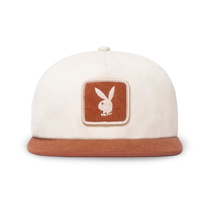 Playboy Camp Men's Hats White / Brown | 342580YFE