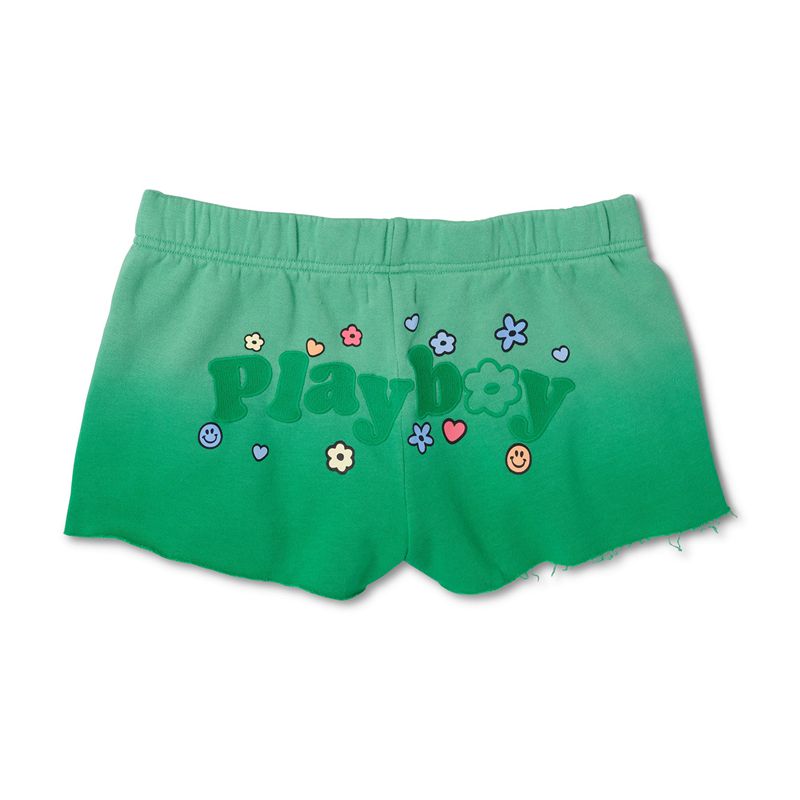 Playboy Camp Mini Sweats Women's Shorts Green | 179328VNL