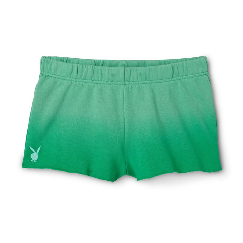 Playboy Camp Mini Sweats Women\'s Shorts Green | 179328VNL