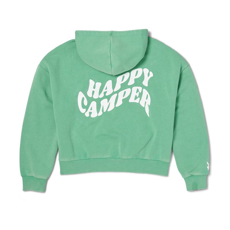 Playboy Campfire Women's Hoodie Green | 657208YDW