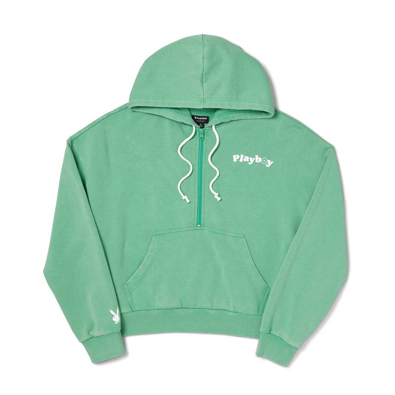 Playboy Campfire Women\'s Hoodie Green | 657208YDW